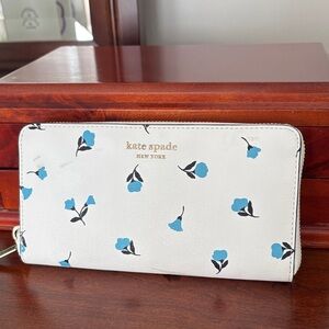 KATE SPADE Spenser Dainty Blue zip-around long wallet